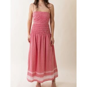 SAYLOR Red and White gingham Maxi Dress